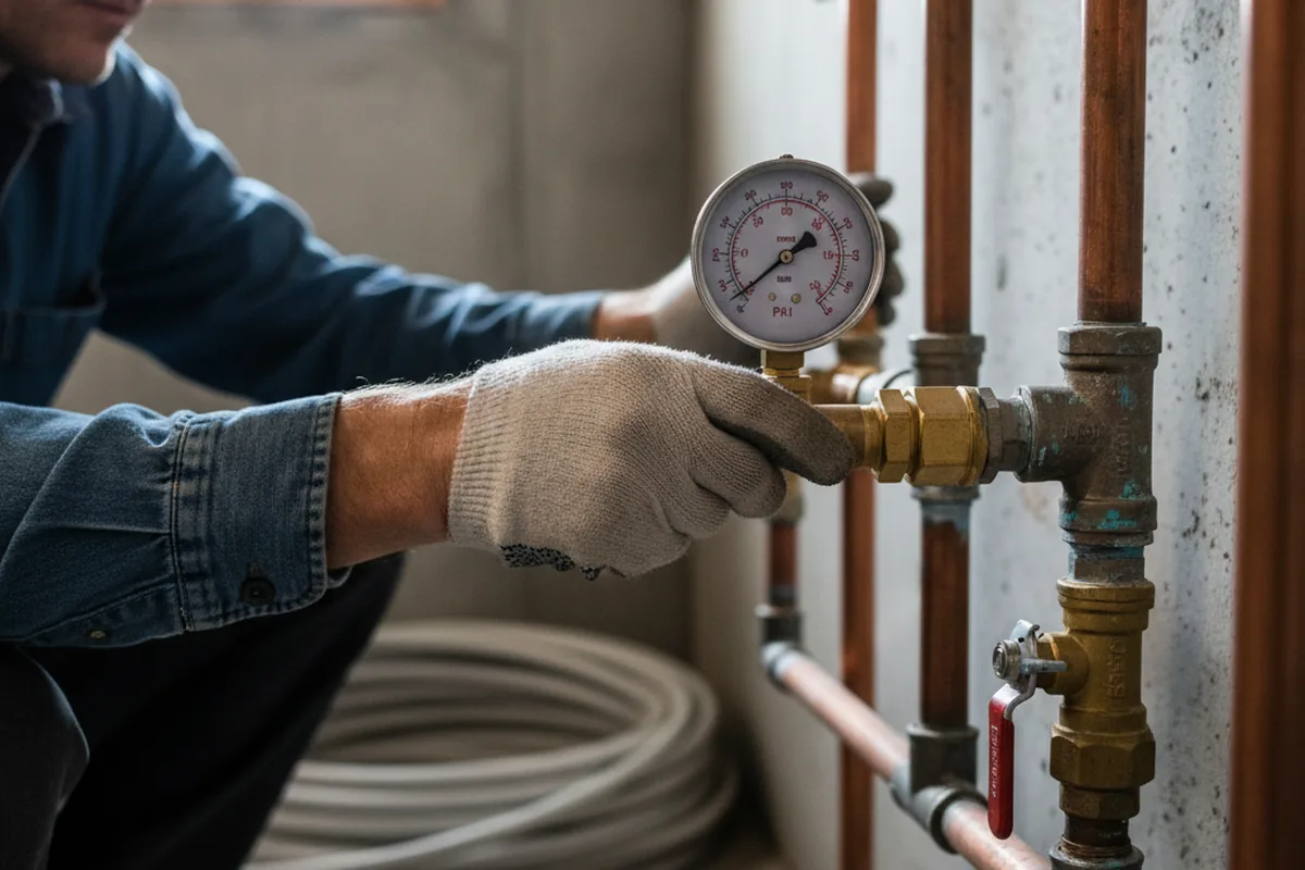 Pressure testing a repaired line during Water Line Repair in Coalgood